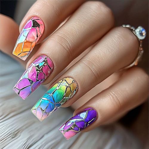  Long Press on Nails Coffin Shape with Marble Design – My Honest Review