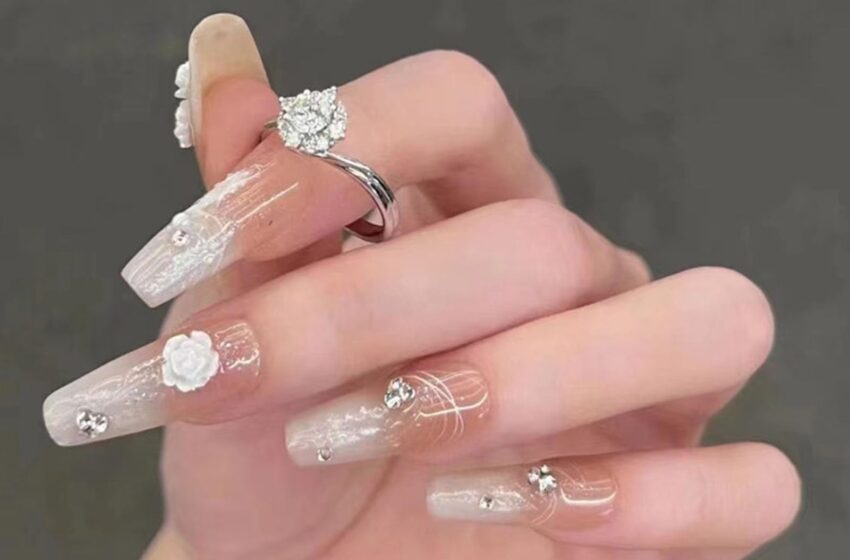  Medium Press on Nails Coffin Fake Nails with Rhinestones, Glitter & 5D Flowers – My Honest Review