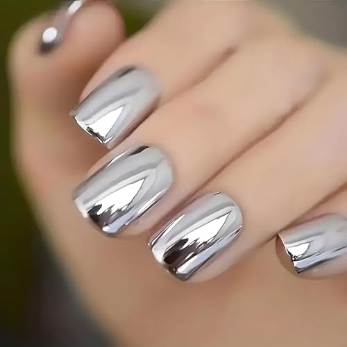  24 Pcs Silver Chrome Press on Nails Review: Are They Worth It?