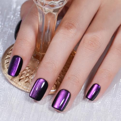  Cat Eye Press on Nails Review: My Honest Experience with Jofay’s Stylish Purple Square Nails