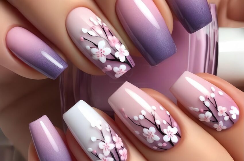  Flower Fake Nails Purple Gradient Press on Nails Review – My Honest Experience
